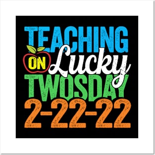 2nd Grade Teacher on Twosday Numerology Date Shirt, Tuesday 2-22-22, February, Numerology, 2sday Shirt 222 Angel Numbers Lucky Tuesday Posters and Art